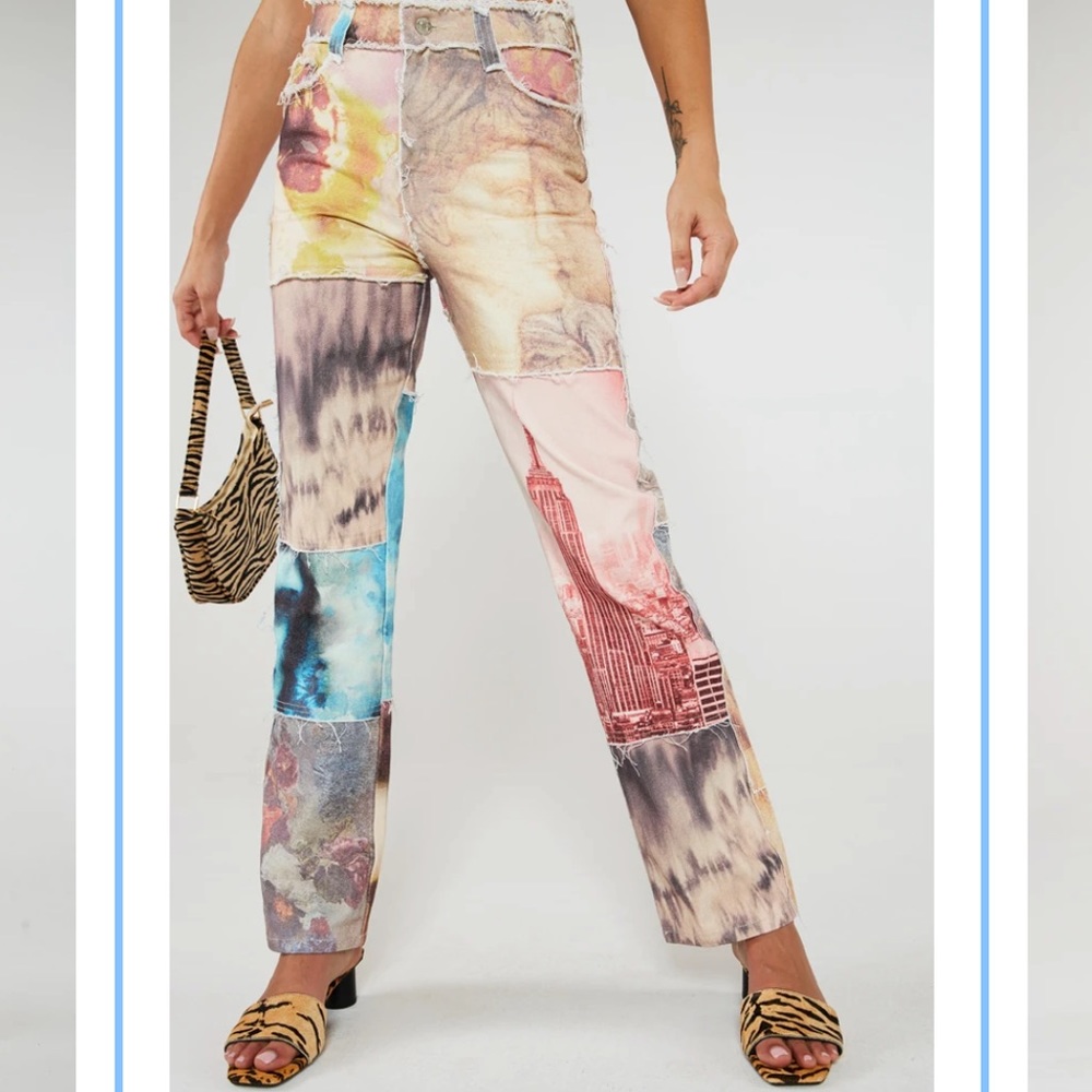 JADED London patchwork denim trousers